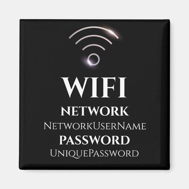Imán de red y contraseña WiFi (Frente)