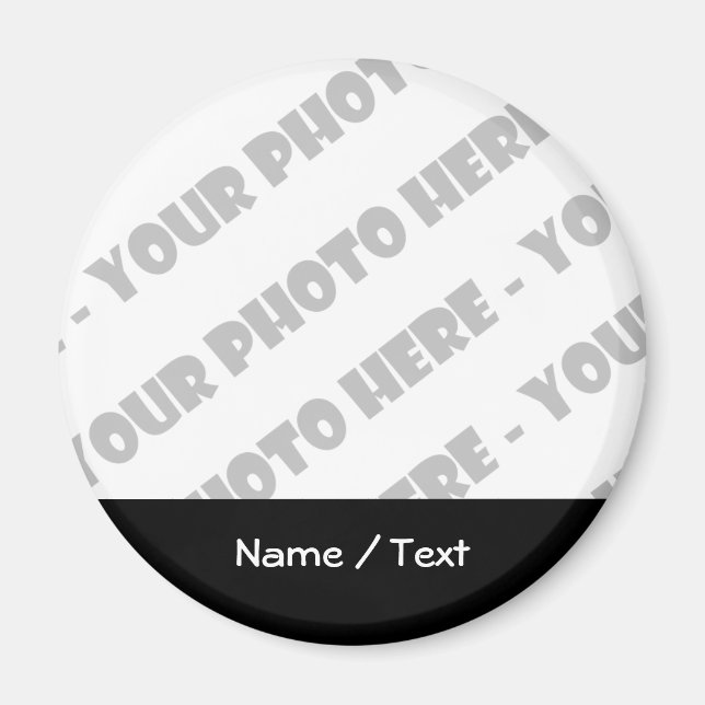 Imán de redondeo de fotos y texto - Crea tu propio (Frente)