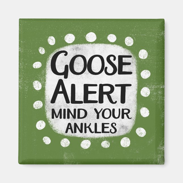 imán de refrigerador de alerta de Goose (Frente)