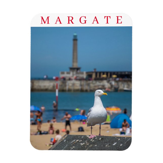 imán de refrigerador de la gaviota de Margate (Vertical)