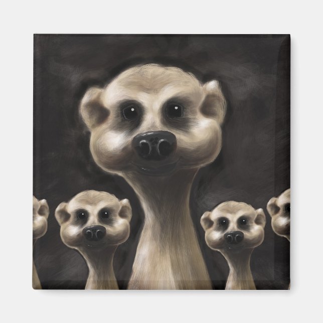 imán de refrigerador de Meerkat (Frente)