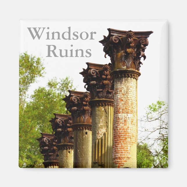Imán de refrigerador de Windsor Ruins Mississippi (Frente)