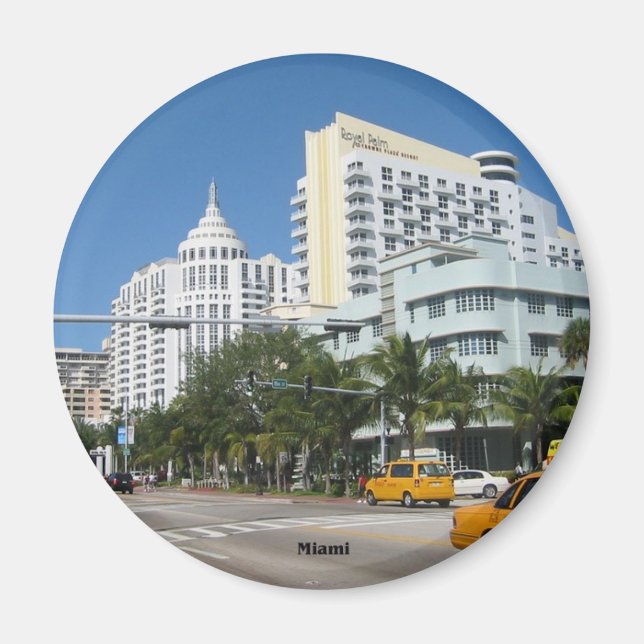 imán de refrigerador Miami Cityscape (Frente)