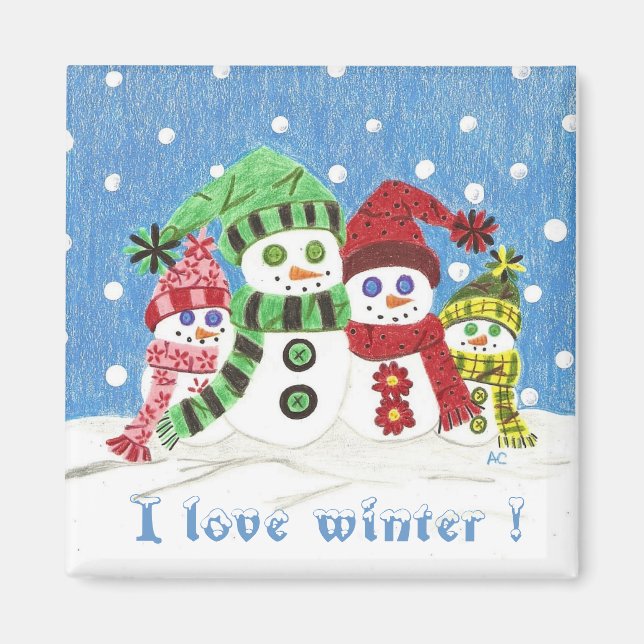 Imán de refrigerador para la familia de los hombre (Frente)