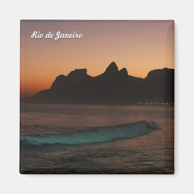 imán de refrigerador "Sunset in Rio de Janeiro" (Frente)