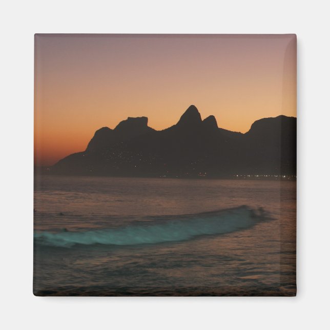 imán de refrigerador "Sunset in Rio de Janeiro" (Frente)