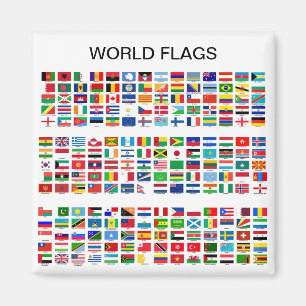imán de refrigerador World Flags