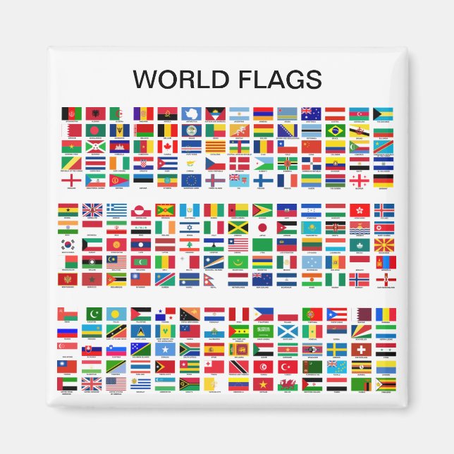 imán de refrigerador World Flags (Frente)