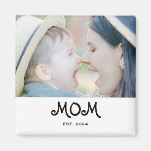 Imán de regalo de foto de mamá establecida