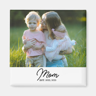 Imán de regalo de foto de mamá establecida