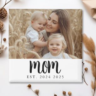 Imán de regalo de foto de mamá minimalista moderna