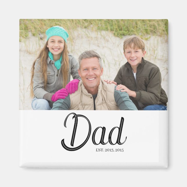 Imán de regalo de foto de papá establecido (Frente)