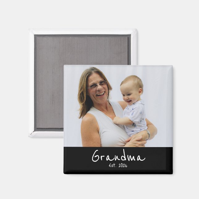Imán de regalo de foto establecida de abuela (Anverso/Reverso)