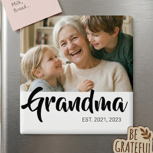 Imán de regalo de foto establecida de abuela