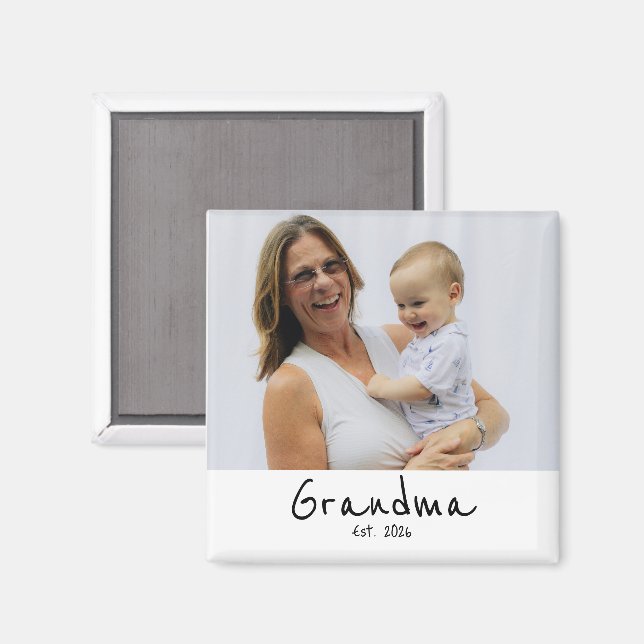 Imán de regalo de foto establecida de abuela (Anverso/Reverso)