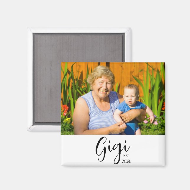 Imán de regalo de foto establecida de Gigi (Anverso/Reverso)