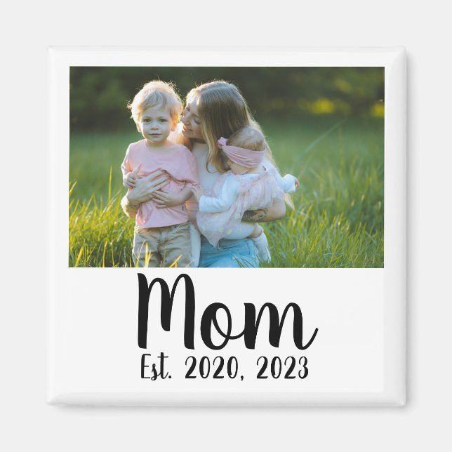 Imán de regalo de foto establecida de mamá (Frente)