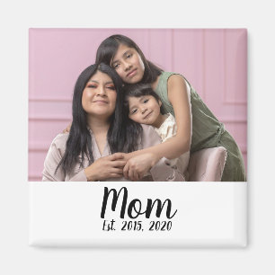 Imán de regalo de foto establecida por mamá