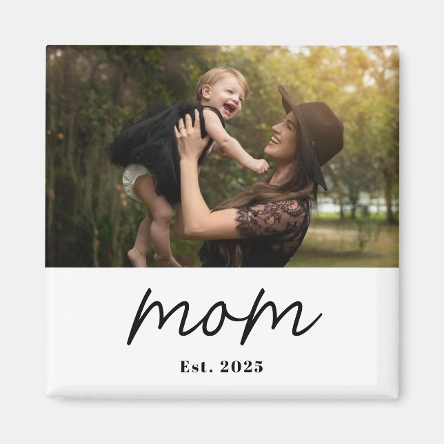 Imán de regalo de foto establecida por mamá (Frente)
