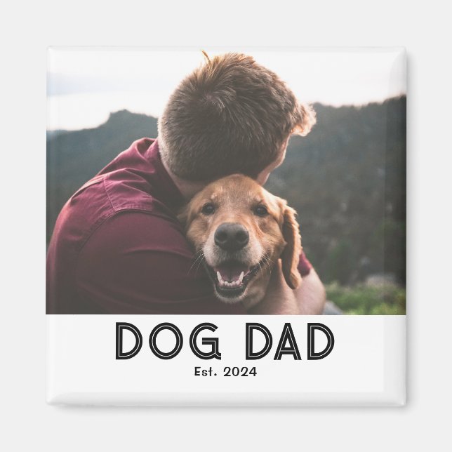 Imán de regalo de foto establecido de Papá Perro (Frente)