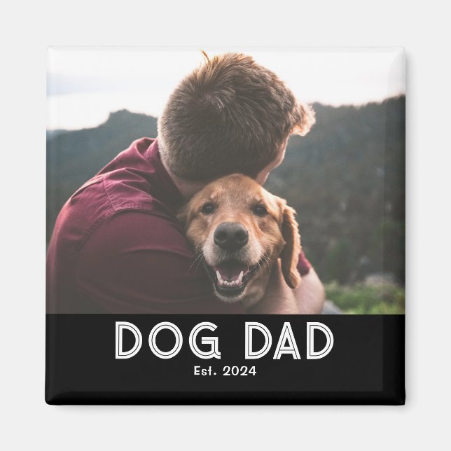 Imán de regalo de foto establecido para Papá Perro (Frente)