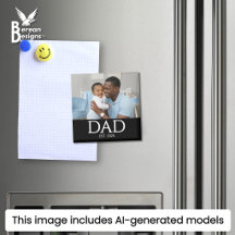 Imán de regalo de foto establecido por papá