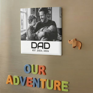 Imán de regalo de foto establecido por papá