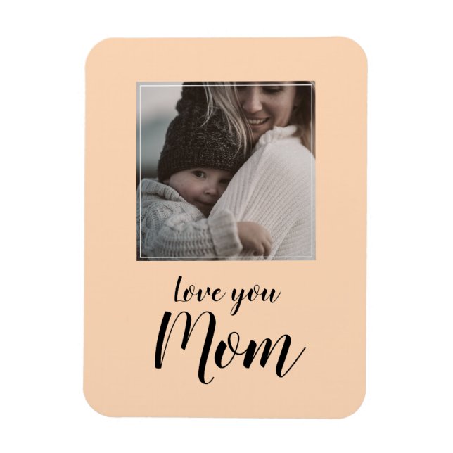 Imán de regalo de fotos personalizado, te amo mamá (Vertical)