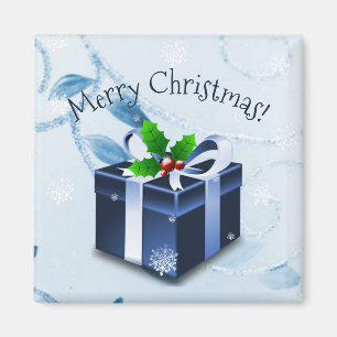 Imán de regalo de Navidades azules