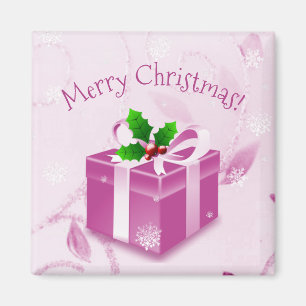 Imán de regalo de Navidades rosados