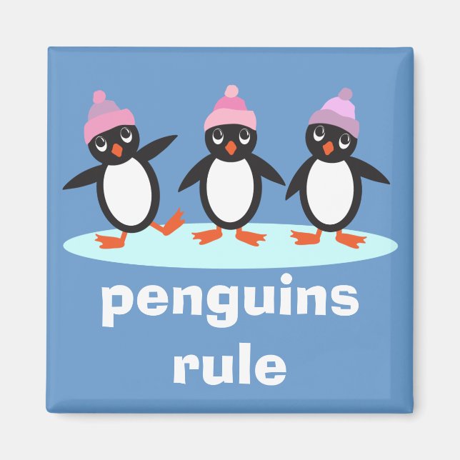 Imán de reglas de los pingüinos (Frente)