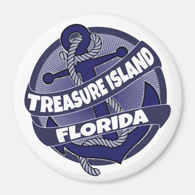 imán de remolino ancla de Treasure Island Florida (Frente)