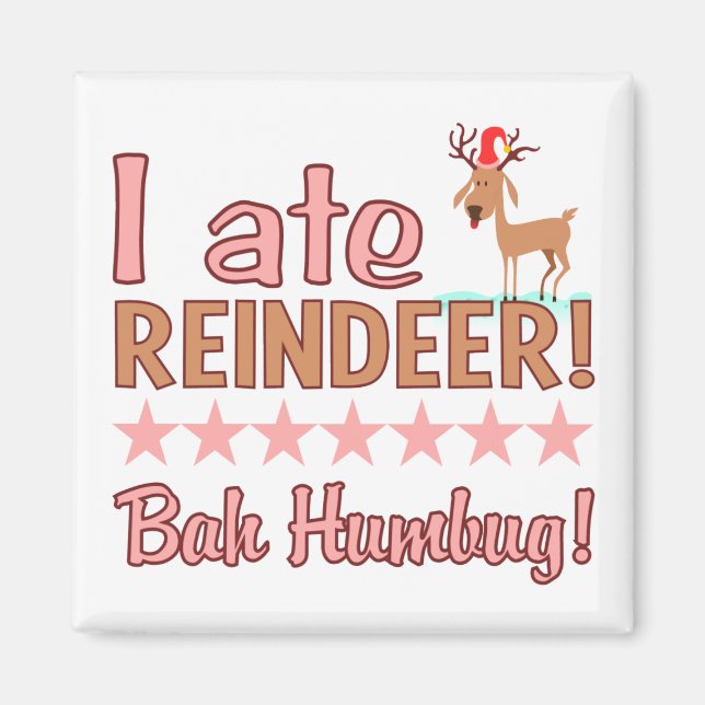 Imán de renos de Bah Humbug (Frente)