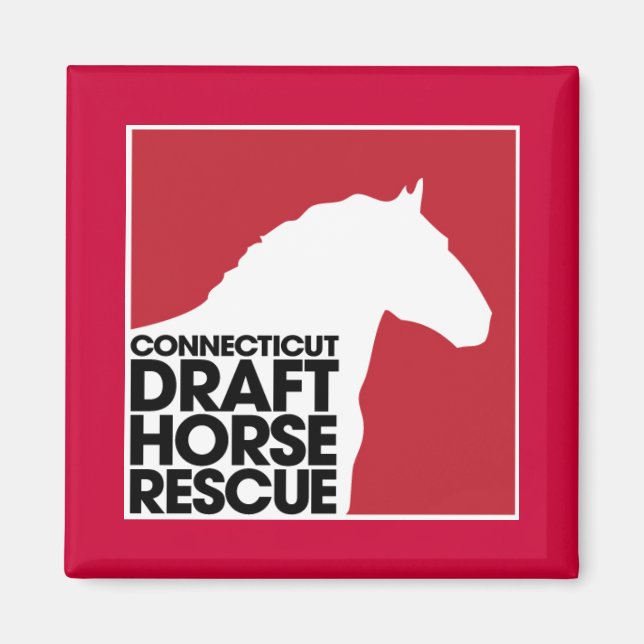Imán de rescate de caballos de Connecticut Draft (Frente)