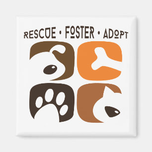 Imán de Rescate Foster Adoptar Perros Gatos