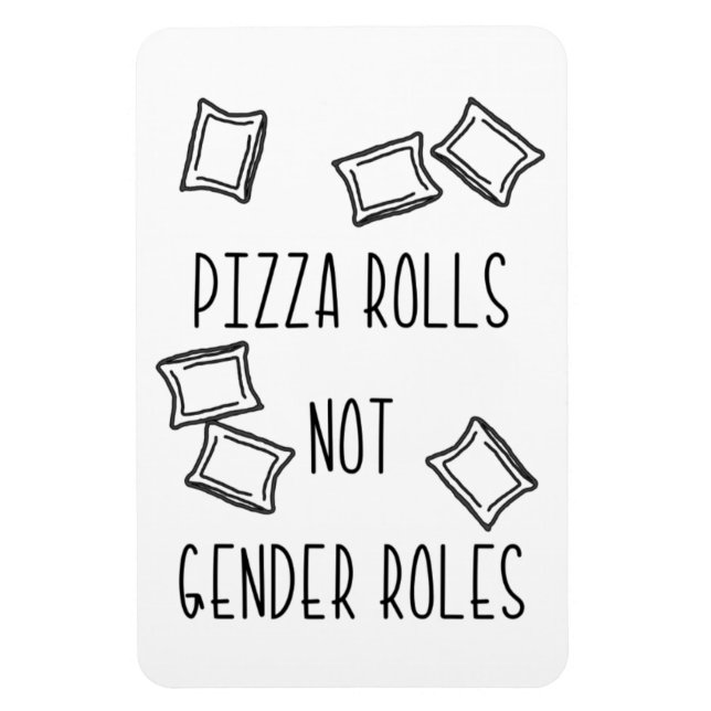 Imán de Rollos de Pizza No Roles de Género (Vertical)