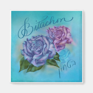 Imán de Rosa azul de Bitachon