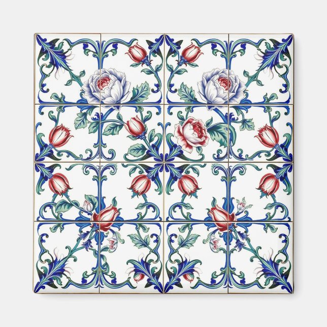 imán de rosas de primavera (Frente)