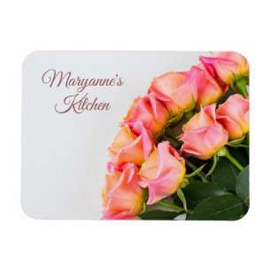 imán de Rosas de texto personalizado