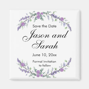 imán de rosas púrpura Lavender eucalipto