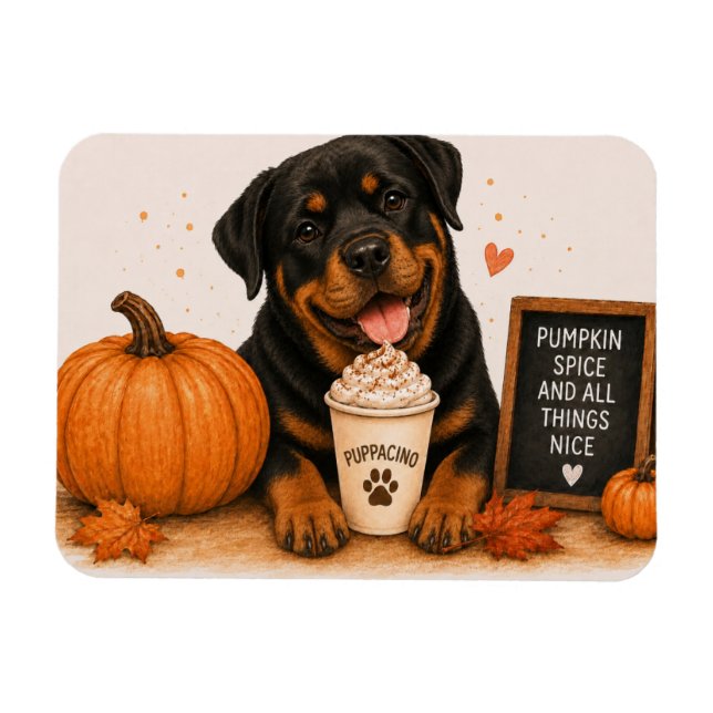 Imán de Rottweiler Pumpkin Spice (Horizontal)