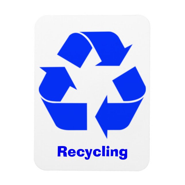 Imán de Rótulo de reciclaje azul (Vertical)
