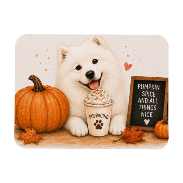 Imán de Samoyed con Especias de Calabaza (Horizontal)