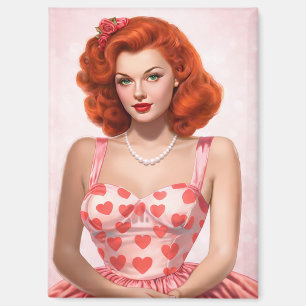 Imán de San Valentín de estilo vintage de la décad