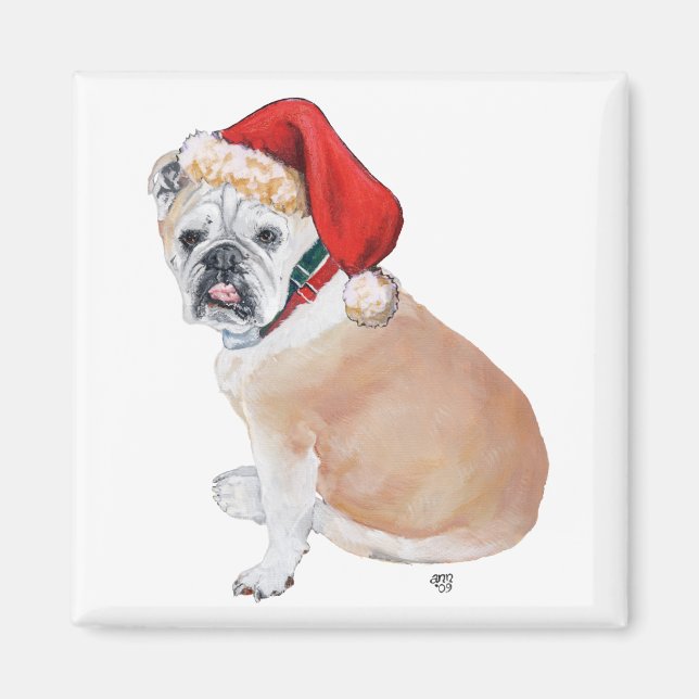 Imán de Santa Bulldog Inglés (Frente)