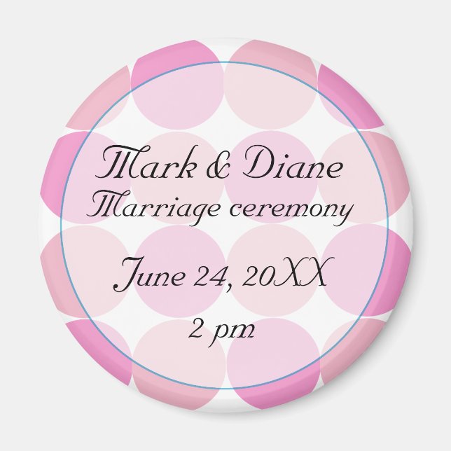 Imán de Save the Date Rosa (Frente)