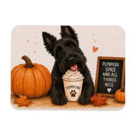 Imán de Scottie Scottish Terrier Pumpkin Spice