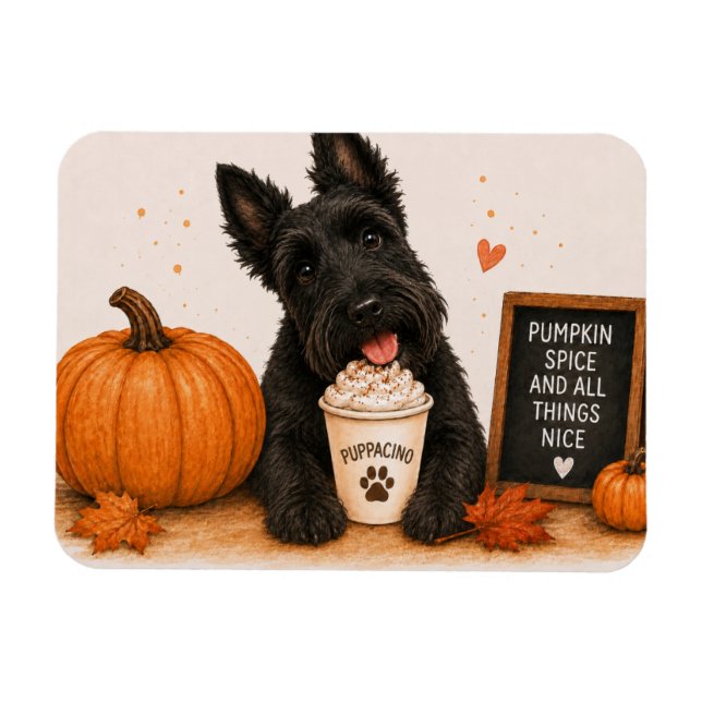 Imán de Scottie Scottish Terrier Pumpkin Spice (Horizontal)