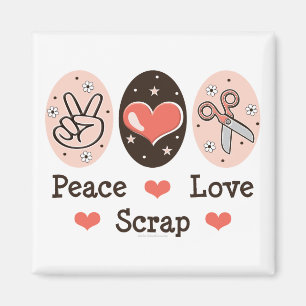 Imán de Scrapbooking del pedazo del amor de la paz