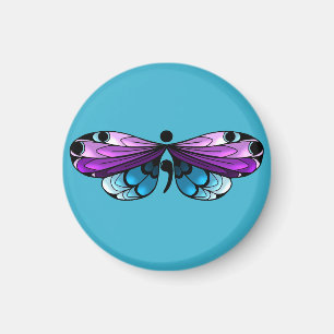 Imán de semicolón de mariposa de conciencia suicid